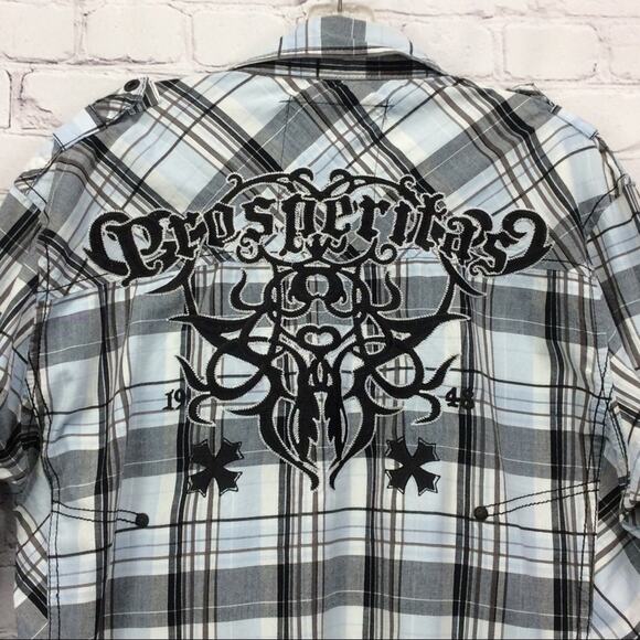 BKE Buckle Black Label Shirt Men's Large Slim Fit Snap Plaid Long Sleeve Graphic - Picture 11 of 12